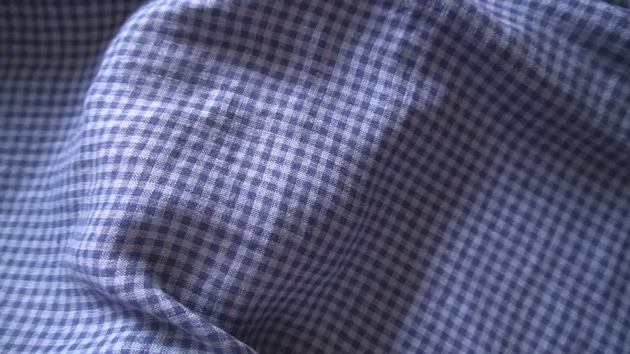 Washed Yarn dyed Linen gingham - Blue navy