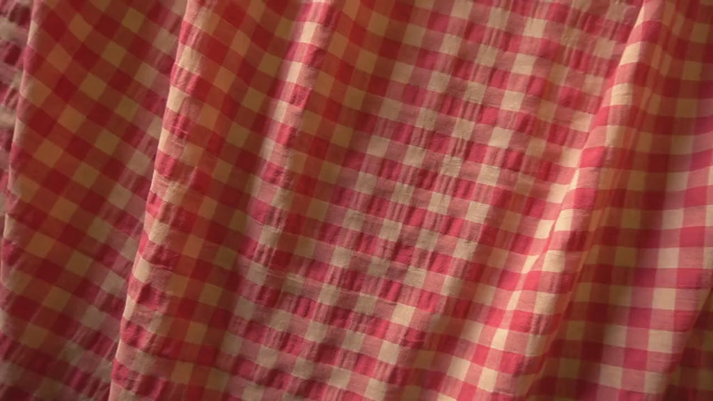 Yarn dyed cotton gingham bubble fabric
