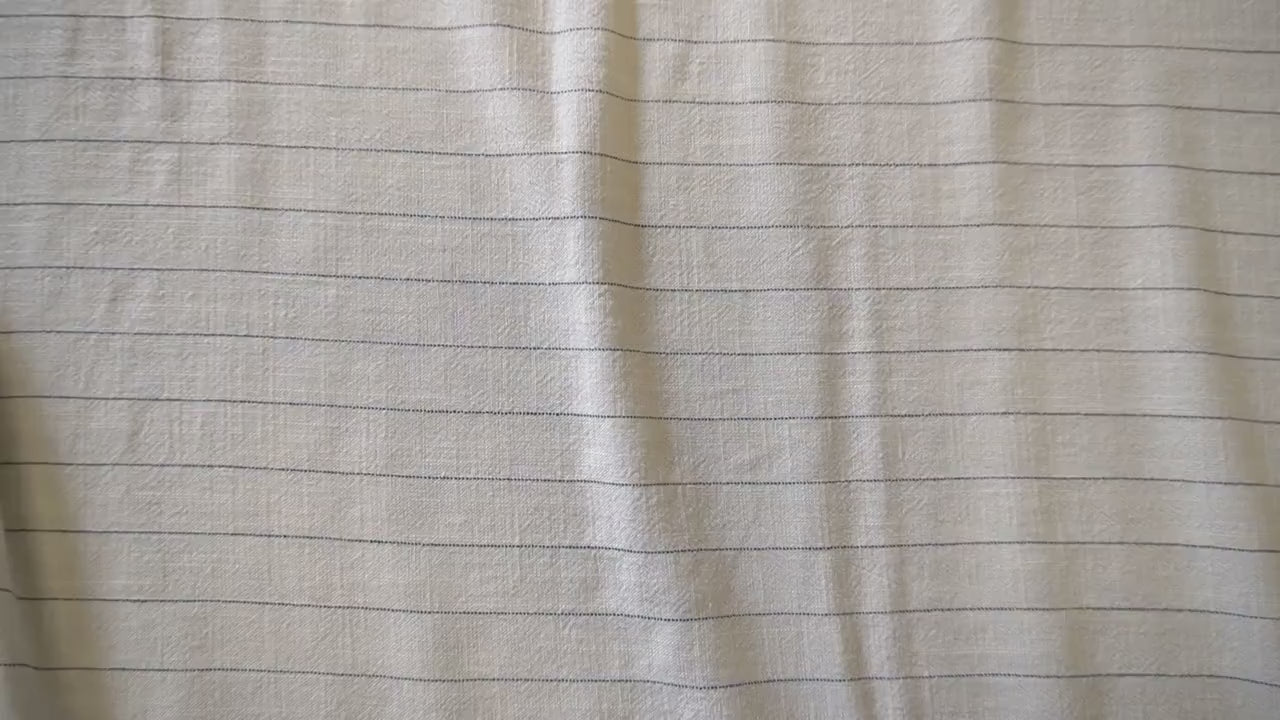 Washed White Linen Pin Stripe