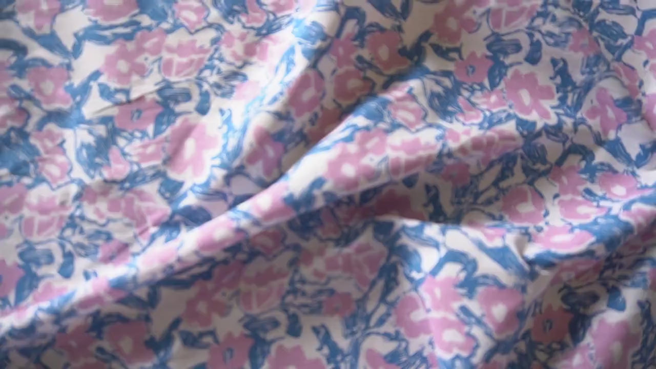 Pink Blossom Breeze cotton poplin fabric