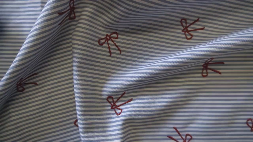 Valerie – Yarn dyed embroidery bows fabric