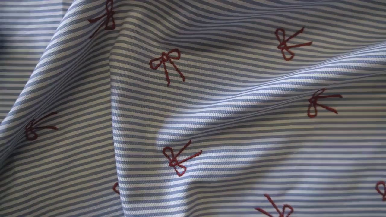 Valerie – Yarn dyed embroidery bows fabric