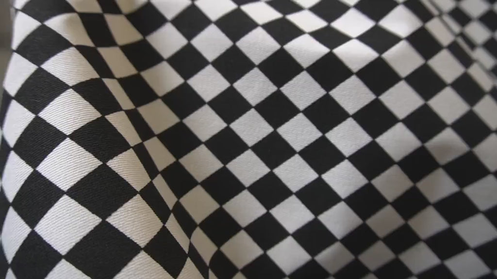 Monochrome Checkerboard Cotton Twill