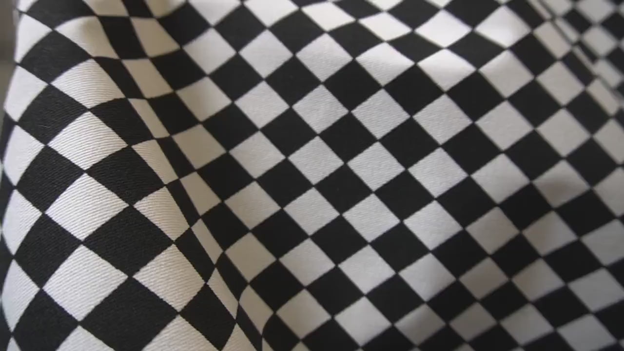 Monochrome Checkerboard Cotton Twill