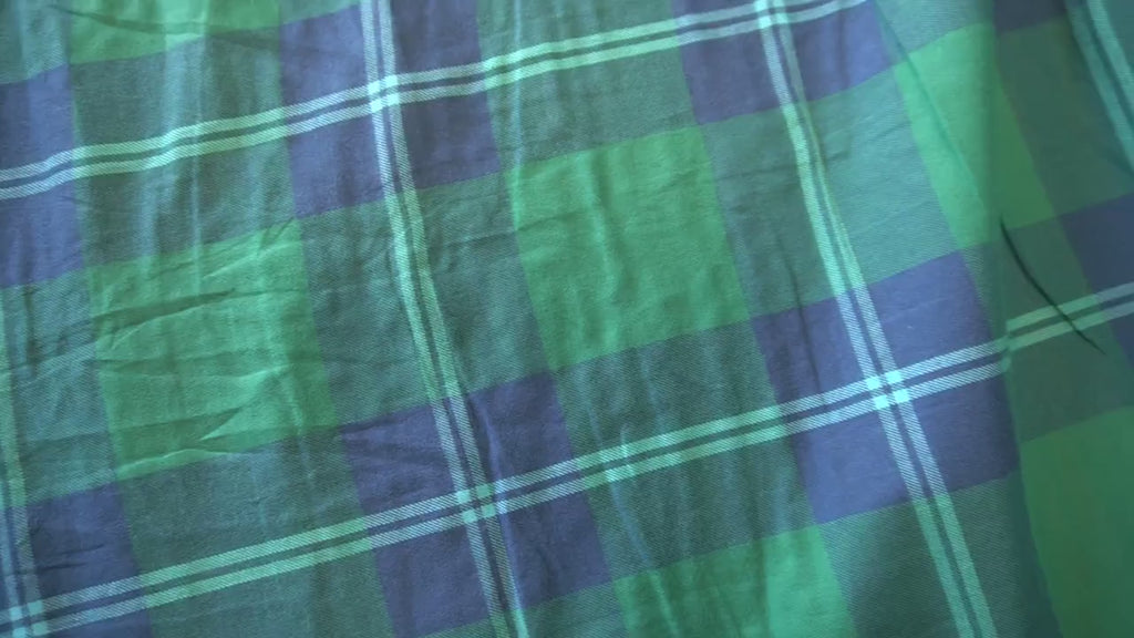 Double-Sided Brushed Cotton Gingham – Blue Green -Tartan