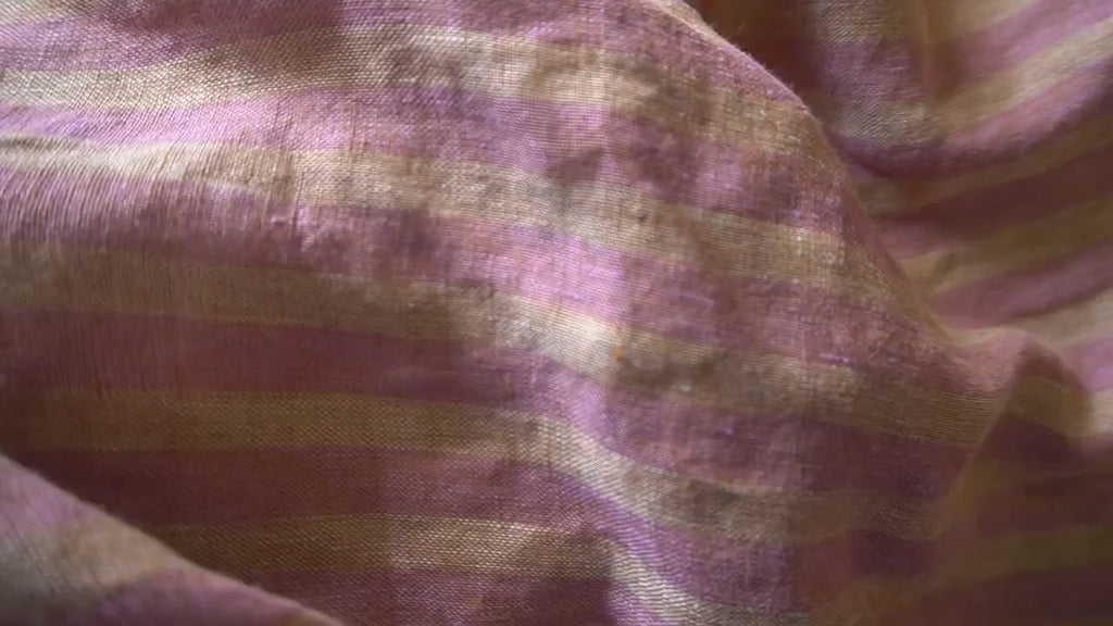 Washed Yarn dyed Linen Stripe - Plush Pink