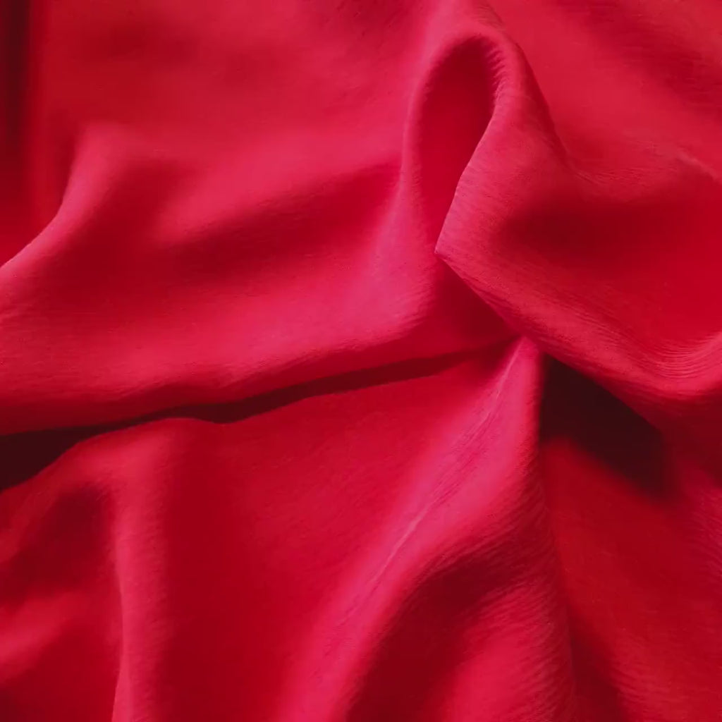 Cupro bark jacquard fabric - Ruby Red