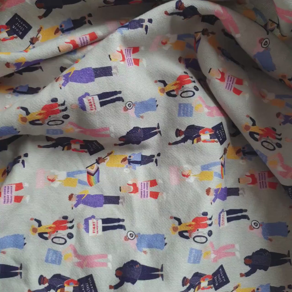 Social Justice - cotton sweatshirt print fabric