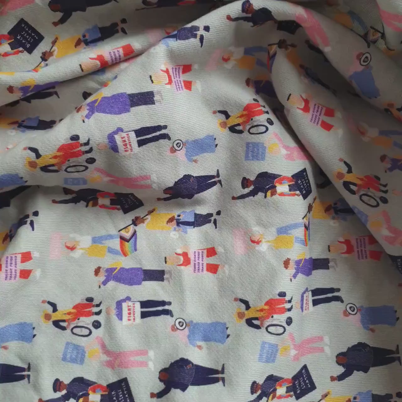 Social Justice - cotton sweatshirt print fabric